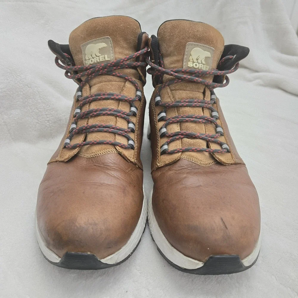 Sorel Brown Leather & Suede Lace-Up Rain & Snow Boots